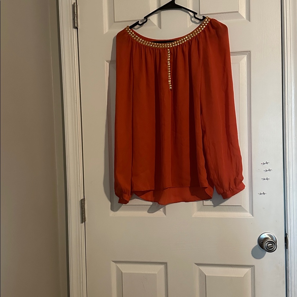 Michael Kors Coral Beaded Blouse